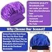COMNICO Large Satin Bonnets for Sleeping, 18 Pcs Elastic Wide Band Hair Bonnets Soft Silky Sleep Cap Solid Color Hairs Wrap Reusable Shower Cap for Black Women Curly Hair Braids