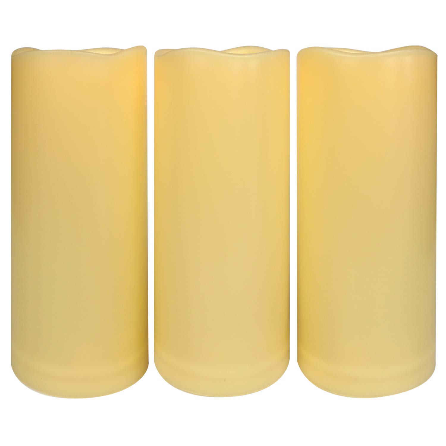 3PCS 8" Waterproof LED Flameless Timer Candles, 1000 Hours Long Battery Life/Flickering Battery Operated Electric Outdoor LED Large Pillar Candle for