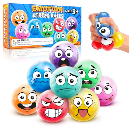 Sensory Stress Balls for Kids: Squishy Fidget Balls for Adults Anxiety Relief Emotional Squeeze Toys for Kids with Autism Funny Squishy Toys for Hand Exercises - Calm Down Party Favors