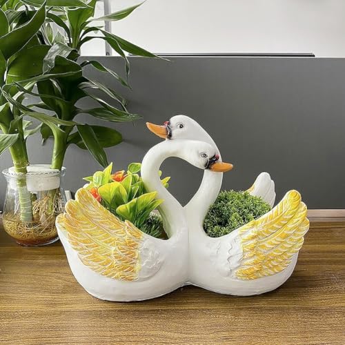 Pot de fleurs pour terrasse et statue de jardin en résine blanche résistante aux UV - 4