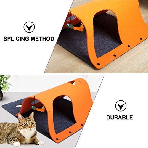 Maca multifuncional para gatos em túnel para animais de estimação com feltro (laranja 44 * 60 cm)