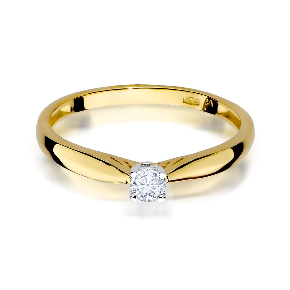 MARKO Schmuck Goldring 333 Gelbgold mit Zirkonia – Klassischer Verlobungsring oder Geschenk für Damen