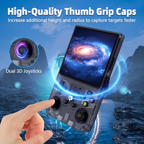 Image of R36MAX Retro Handheld Game Console, 4.0 Inch IPS Screen Retro Gaming Console,Linux System, 4000mAh Battery Portable Pocket Mini Arcade, Built-in 128G, Lead Gray