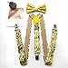 Shining Suspenders Bowtie Set Sequins Brace With Adjustable Straps And Metal Clip For Formal Occasion Stage Show Props Glitte