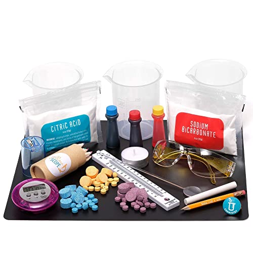Yellow Scope | Foundation Chemistry Kit: Fun & Educational Science/Stem Experiments For Kids And Kids' Lab Coat (Medium - Clothing Size 10) Bundle #TOP3