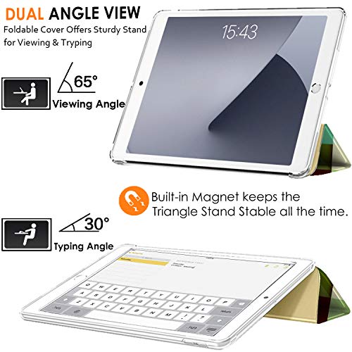 Image of DuraSafe Cases for iPad Mini 5 7.9 Inch 2019 [ Mini 5th Gen ] A2133 A2124 A2126 A2125 Printed Smart Trifold Lightweight Soft Silicone Transparent Front & Back Cover - Multicolor Cubes