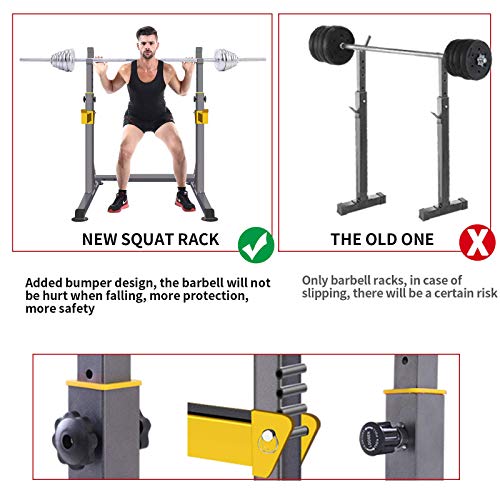 Adjustable Squat Rack Multi-Function Barbell Rack Dip Stand Barbell Stand Weight Lifting Rack Home Gym Fitness Weight Lifting Bench Press Dipping Station