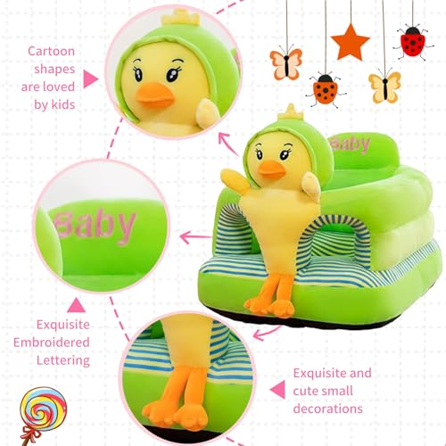 Image of Baby Support Seat, Cute Baby Sofa Chair for Sitting Up, Comfy Plush Infant Seats (Chickens,W17.5 x H17.5) | Plush Baby Floor Seat for 3-24 Months, Infant Sit Me Up Support Chair with PP Cotton Filling, Comfy Plush Infant Seats