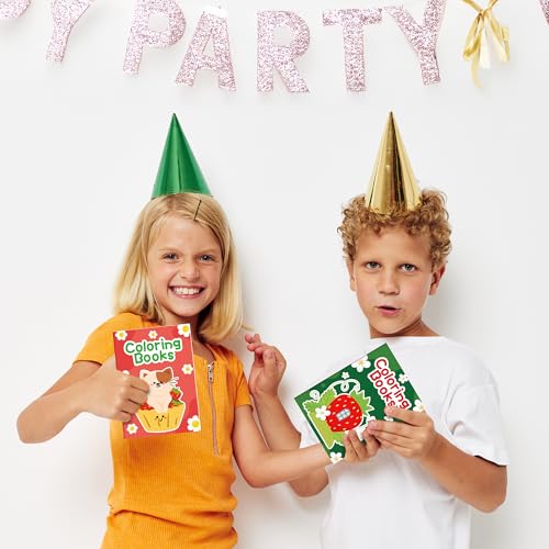 Image of Strawberry Coloring Books for Kids - 24Pcs Bulk Strawberry Mini Coloring Booklet Fruit Theme DIY Art Drawing Book for Toddlers Summer Holiday Party Goodie Bags Stuffers School Classroom Favors