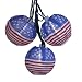Kurt Adler 10-Light USA Flag Lantern Light Set, 3-Inch