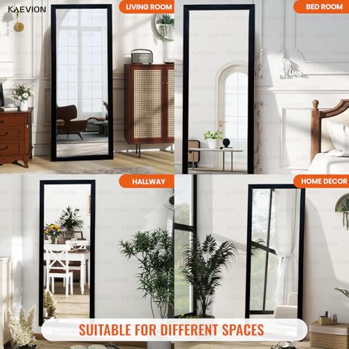 Image of Rectangular 4.25ft Brown PVC Frame Wall Hanging Full-Length with 5MM HD Reflection Glass | Tall Big Floor Stand Long Dressing Body Mirror | Wall Mounted Mirror for Home Decor