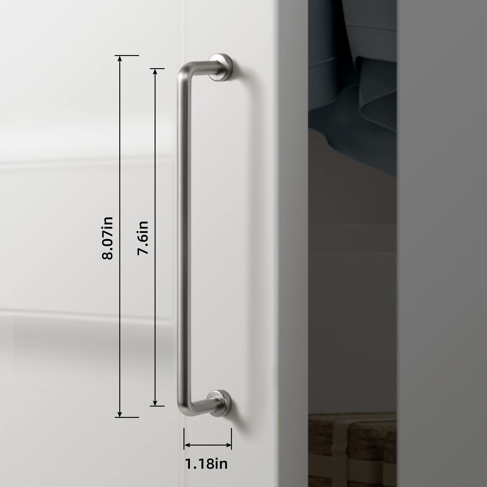 Goo-Ki 6 Pack Brushed Nickel Modern Cabinet Pulls 7.6 inches(192mm) Center to Center Matte Solid Contemporary Home Improvement Hardware Satin Nickel Drawer Pulls Zinc Alloy Kitchen Handles