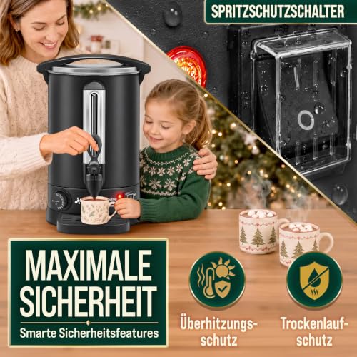 Foto von TRESKO® Glühweinkocher 10L / 1500W Einkochautomat mit Zapfhahn & Thermostat