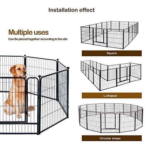 Dog Playpen,32 Inch Height in Heavy Duty, Folding Indoor Outdoor Anti-Rust Dog Exercise Fence, Portable Pet Playpen with… - Image 3