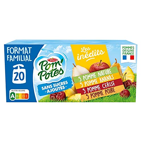 MATERNE - Pom'Potes Sans Sucres Ajoutes Multivarietes 1800G - Lot De 3 - Vendu Par Lot