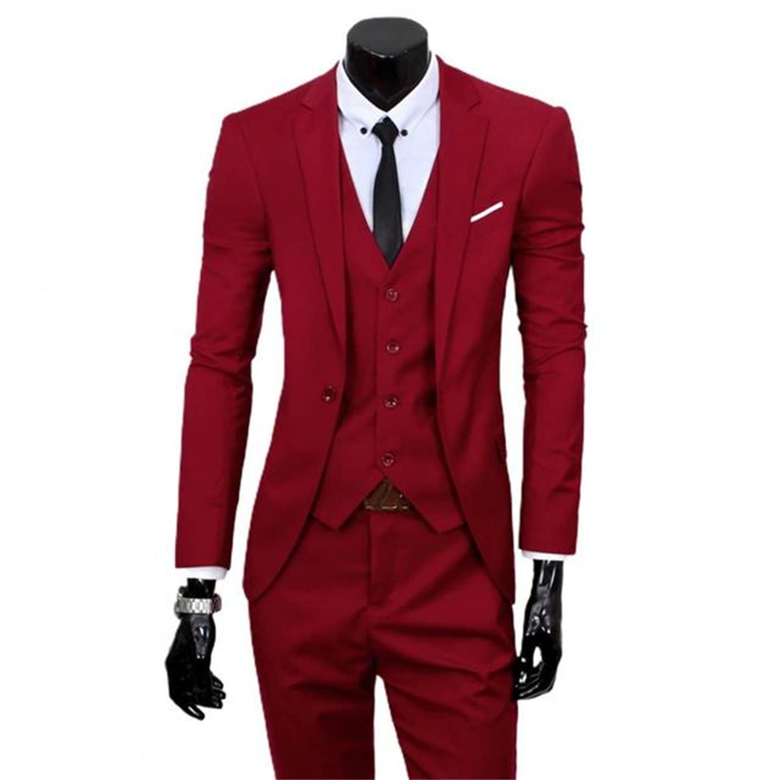 Herrenanzüge Business Anzug Weste Anzug 3-teiliges Set Slim Fit Herren Anzug für Abend Abschlussball Vintage Klassischer Anzug