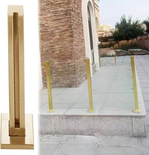 Poteau de garde-corps en verre doré en acier inoxydable pour balcon