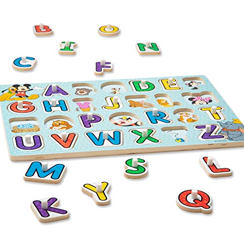 Melissa & Doug Disney Classics Alphabet Wooden Peg Puzzle #TOP13
