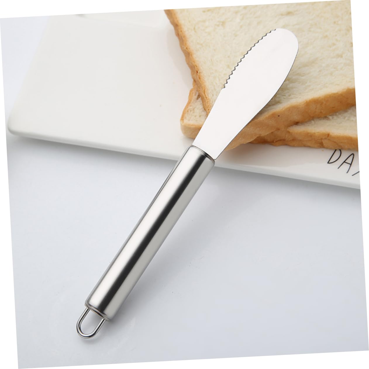 Unomor 2pcs Butter Knife Cheese Spatula Set Stainless Steel Versatile for Butter Spreading Cake Icing and Cheese Constructi