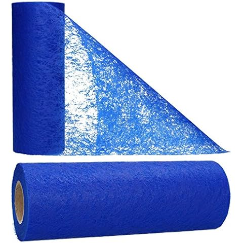 AmaCasa table runner Non-woven table ribbon flower decoration wedding communion 23cm / 25m roll (navy blue) Cover