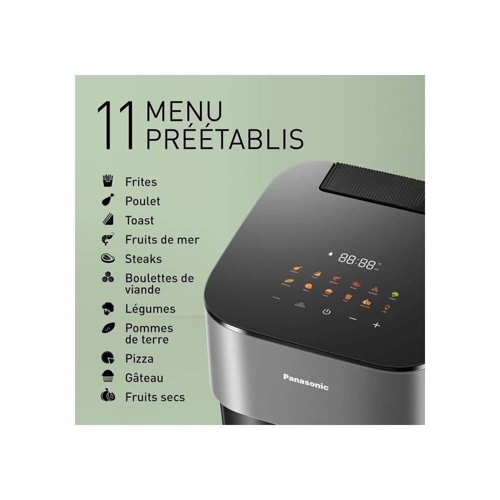 Panasonic Hei?luft-Fritteuse 1450 W Grau (NF-CC500SXE)
