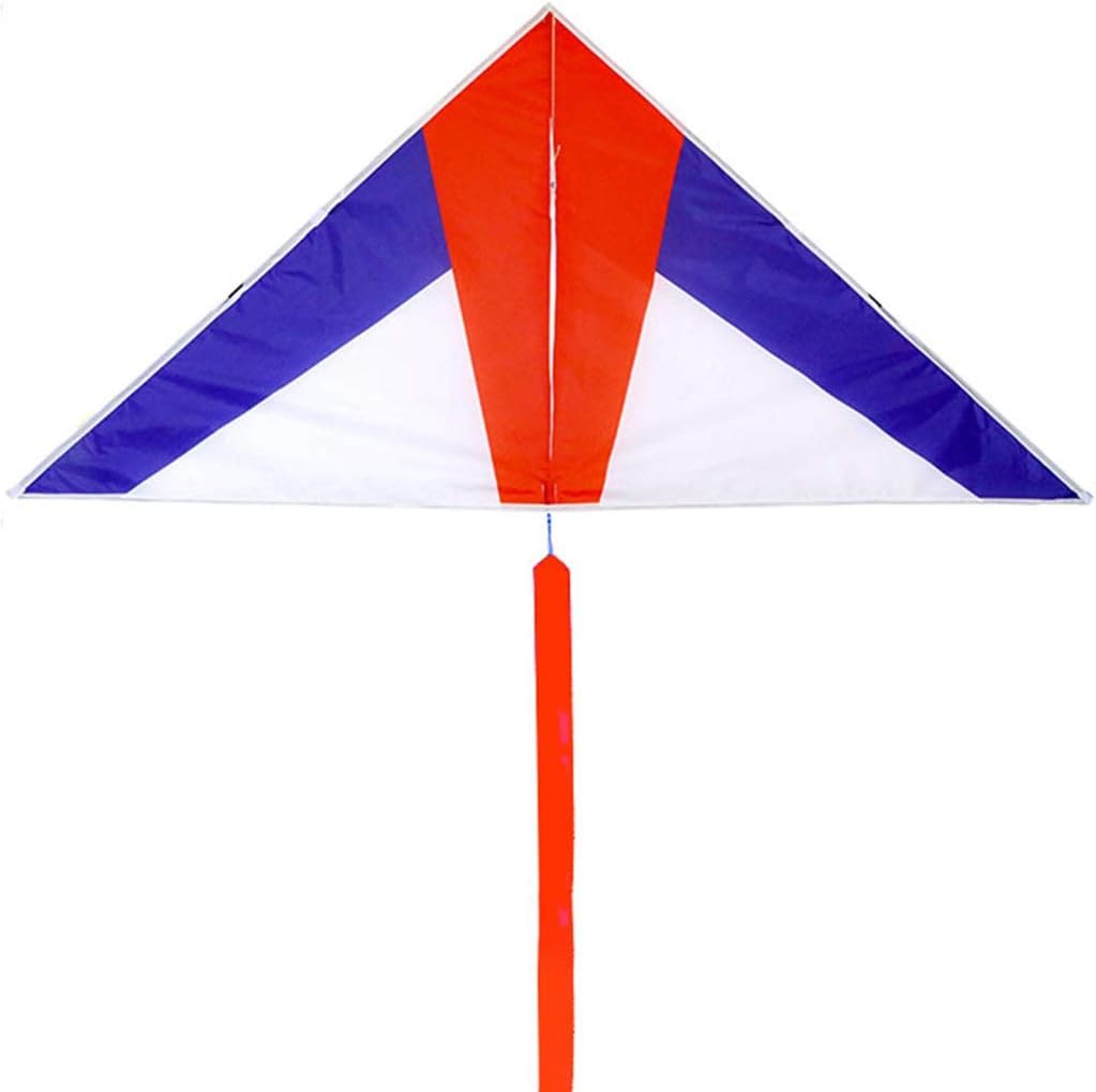 Boys Kite Big Triangle Park Kite Outdoor Simple Air Flying Toy with Long Tail Easy to Fly in the Breeze (Size: 5.2ft+32.8ft tail+328ft line) (5.2ft+32.8ft tail+1312ft line)