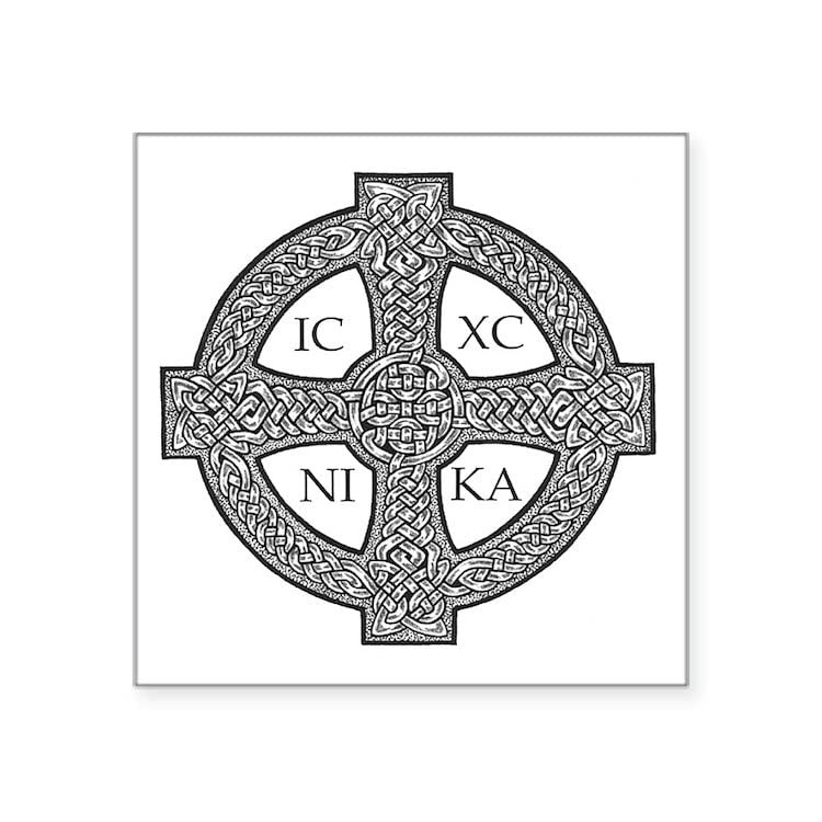 CafePress Purdy Cross Sticker Square Bumper Sticker Car Decal, 3"x3" (Small) or 5"x5" (Large)