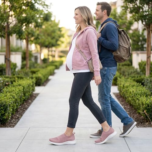 Image of konhill Women's Walking Tennis Shoes - Lightweight Athletic Casual Gym Slip on Sneakers