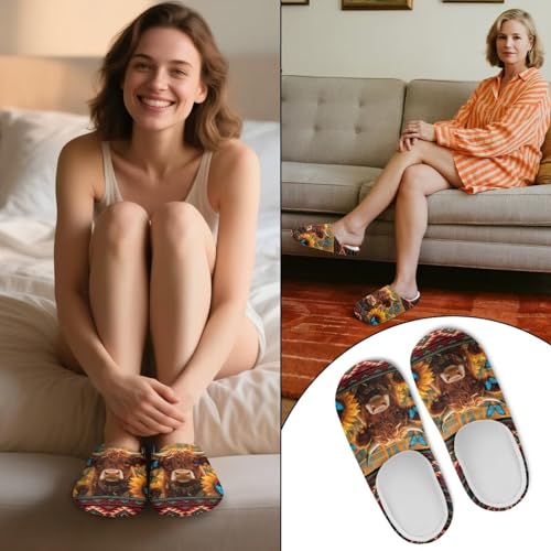 Forchrinse House Slippers for Women Men Closed Toe Indoor Slipper Reusable Flannel Flat Shoes for Spa Hotel Travel 6