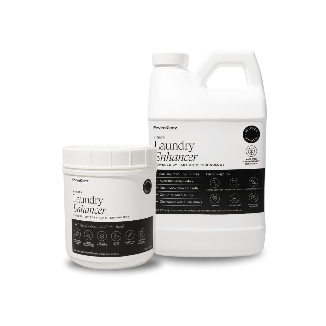 EnviroKlenz Laundry Powder & Liquid Enhancer - HE Friendly and Fragrance Free Additive for Top & Front Load Washer Family Size