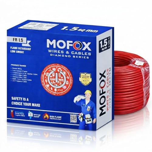 Image of MOFOX Diamond Series FR /FRLS Electrical Wire, Multi-Strand Copper Conductor 90 Meter (RED, 1.50 SQ MM)