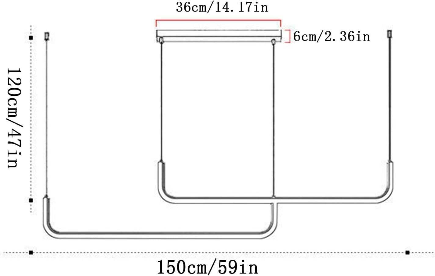 Lampada a Sospensione a LED lineare Lunga, dimmerabile a 3 Colori, Lampada Industriale per Tavolo da Pranzo, Isola della Cucina, Bar, Soggiorno