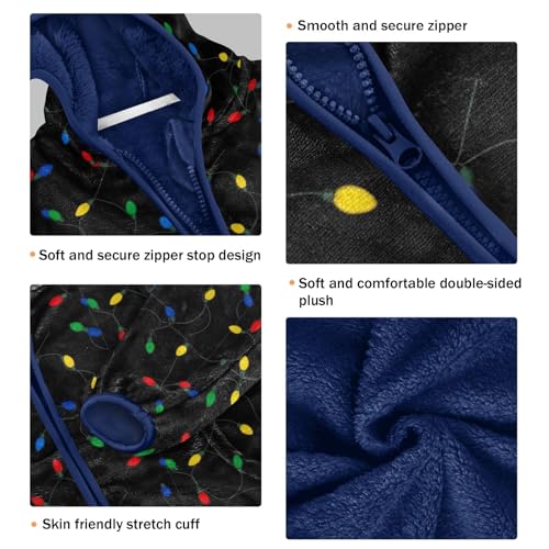 CHIFIGNO Colorful String Lights Boy Winter Coat, Toddler Boys Zip up Hoodie Warm for Fall Winter Spring 3T3