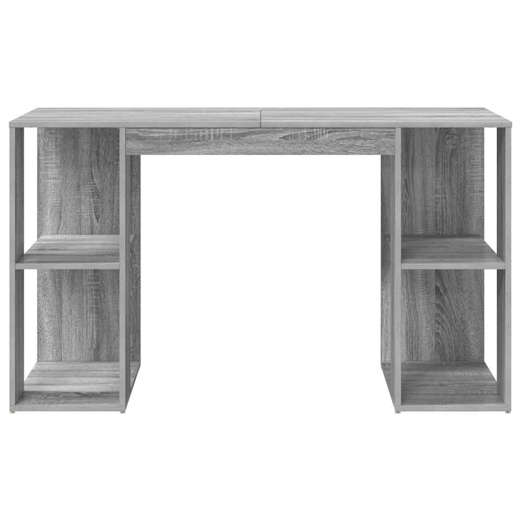 Scrivania in legno ingegnerizzato grigio sonoma 130 x 50,5 x 75 cm con ripiano e cassetto, tavolo da lavoro per ufficio casa studio, postazione computer gaming salvaspazio per smartworking