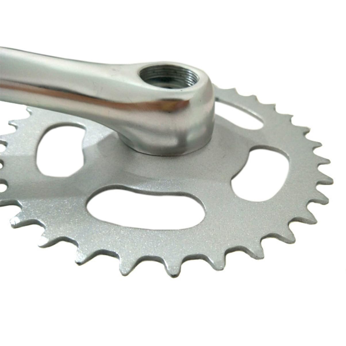 KOMBIUDA Guarnitura per Bicicletta in Lega di Alluminio 170mm Corona da 38 Denti Pedivella Argento Accessori per Bici off-Road