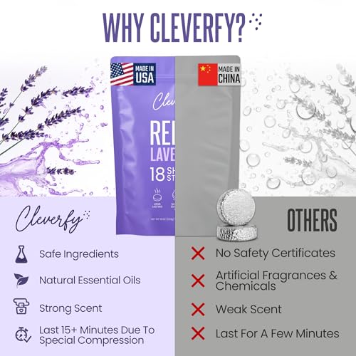 Image of Cleverfy Lavender Shower Steamers Aromatherapy Gifts for Women, 18 Tablets