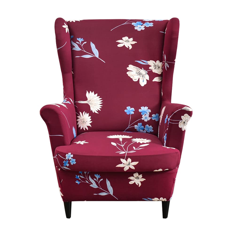 Chnshome Ainidal Wingback Chair Slipcovers Stretch Armchair Covers Wing Chair Cover Wingback Armchair Covers With Prints