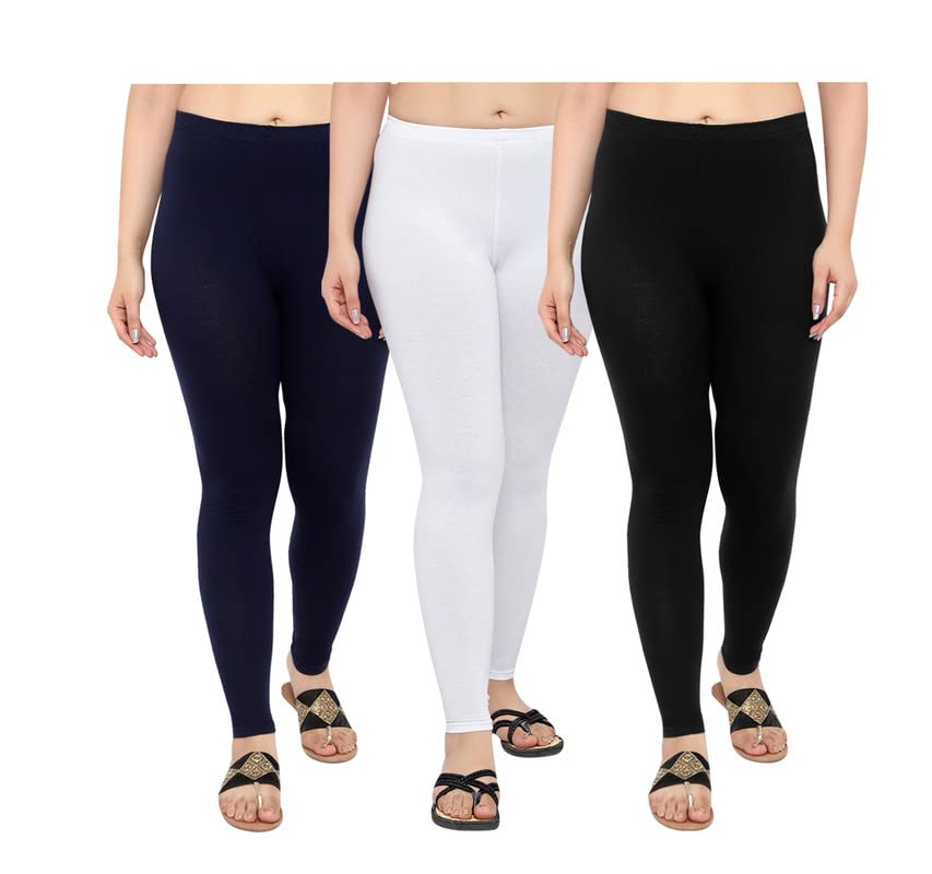 Image of NGT Super Cotton (Pack of 3) Ankle Length Leggings for Women and Girls.