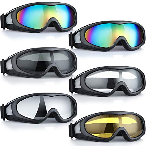 Frienda 6 Pieces Goggles Motorcycle Goggles for Women,Safety Goggles ATV Dirt Bike Off