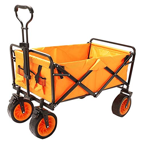 Einkaufswagen, tragbarer, zusammenklappbarer Einkaufswagen, 4-Rad-Outdoor-Wagen für Camping und Garten, Leichter, zusammenklappbarer Einkaufstrolley und einfach zu verstauen, ideal für Bauernmärkte
