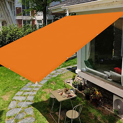 Toldo vela rectangular contra el calor en patios lona de 3x5m naranja con anclajes 2