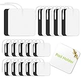 30 Pieces TENS Unit Replacement Pads, Multiple Sizes TENS Unit Pads with Pad Holder, Reusable and Self-Adhesive Electrodes Pads Compatible with AUVON TENS 7000 EMS Machine (Latex-Free, NonIrritating)