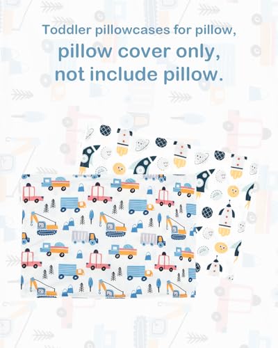 Image of ALVABABY Toddler Pillowcases Stretchy Soft Kids Pillow Cover 2 Pack Fit 13 inchx 18 inch or 12 inchx16 inch Envelope for Girl Boy Travel