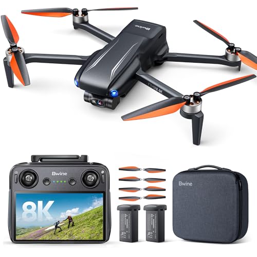 Bwine F7MINI 4K(RC3) Drones with Camera for Adults, 8K Photo 4K Video, RC with 1080P Screen, 20000ft Transmission, 64min Flight, 3-Axis Gimbal, 249g FAA-Exempt, GPS Track, Auto Return, Beginner Mode