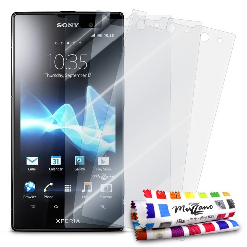 Protections Ecran pour SONY XPERIA ION, 3 Films [UltraClear][Transparents] + STYLET et CHIFFON MUZZANO® OFFERTS - La Protection écran ULTIME ET DURABLE pour votre SONY XPERIA ION