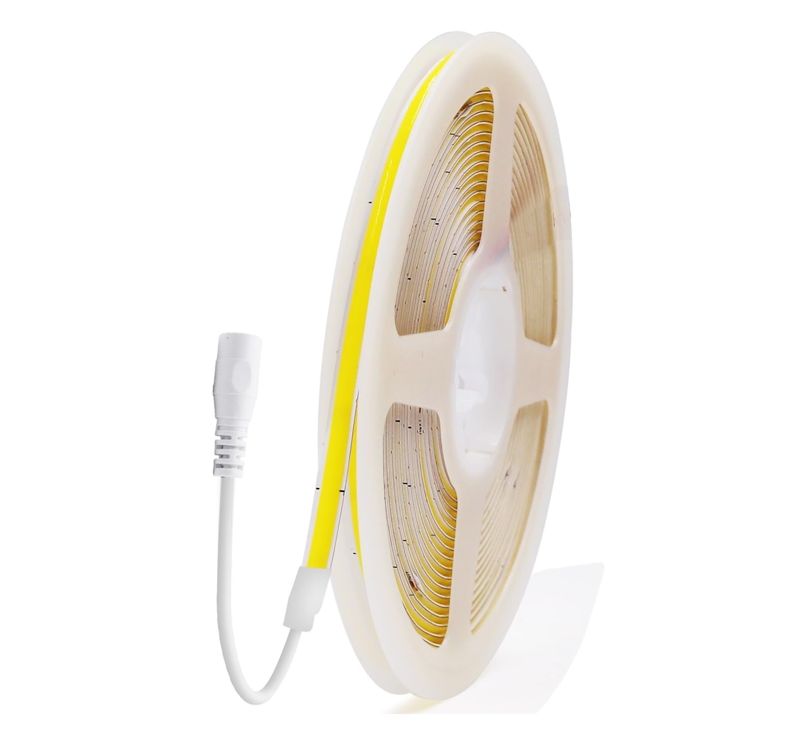 wenwendianzi USB COB LED Strip 3mm 5mm 8mm Width 12V 320LEDs Flexible LED Strip Light with Adhesive High Density Linear Lighting(Natural white,12V 5MM DC WIRE_1M)