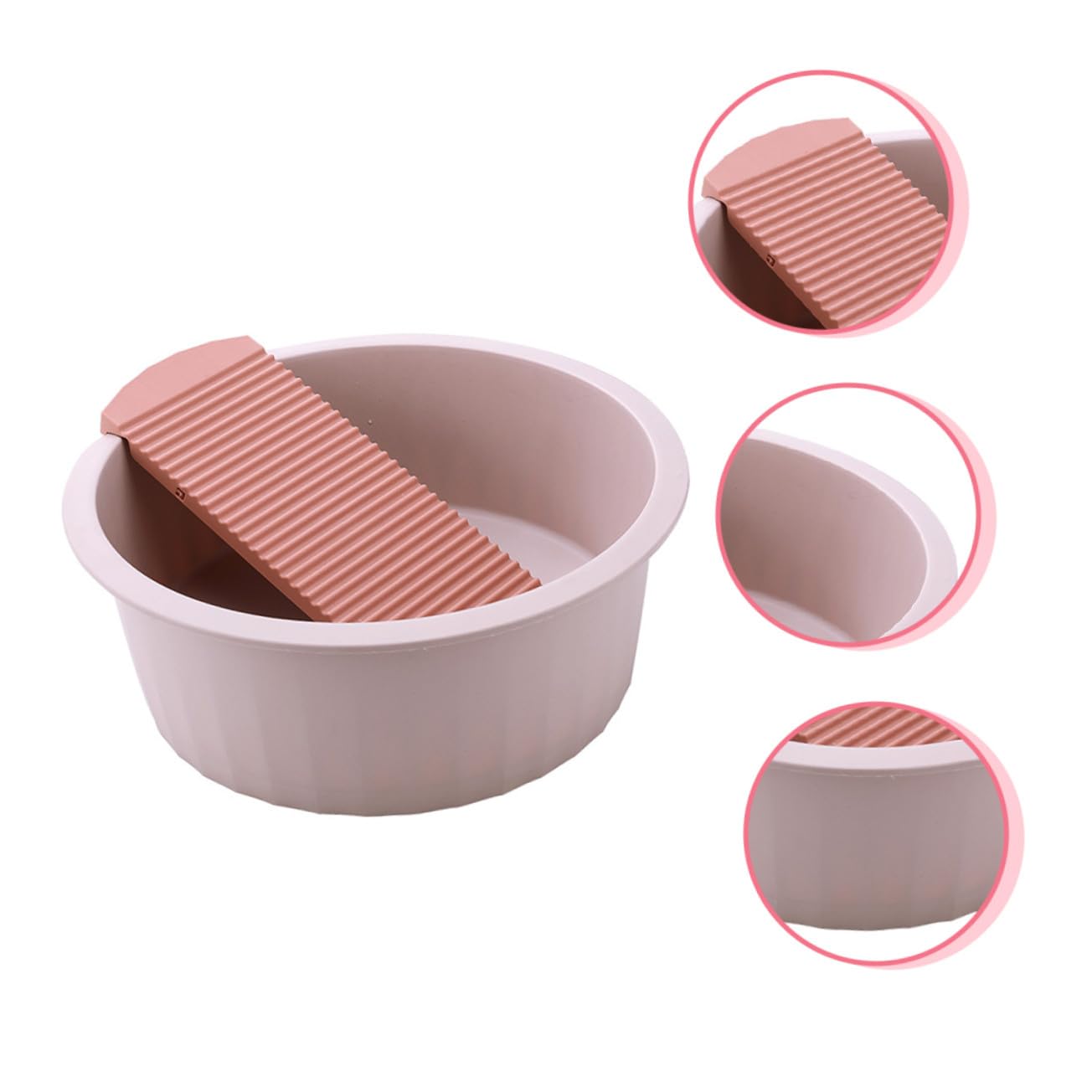 Ciieeo Bassine de Lavage Grosse Taille pour Bébé Rose, Bassin en Plastique Épais Planche pour Lavage des Mains, Nettoyage Linge, Usage Camping et Maison, Ensemble Polyvalent Pratique