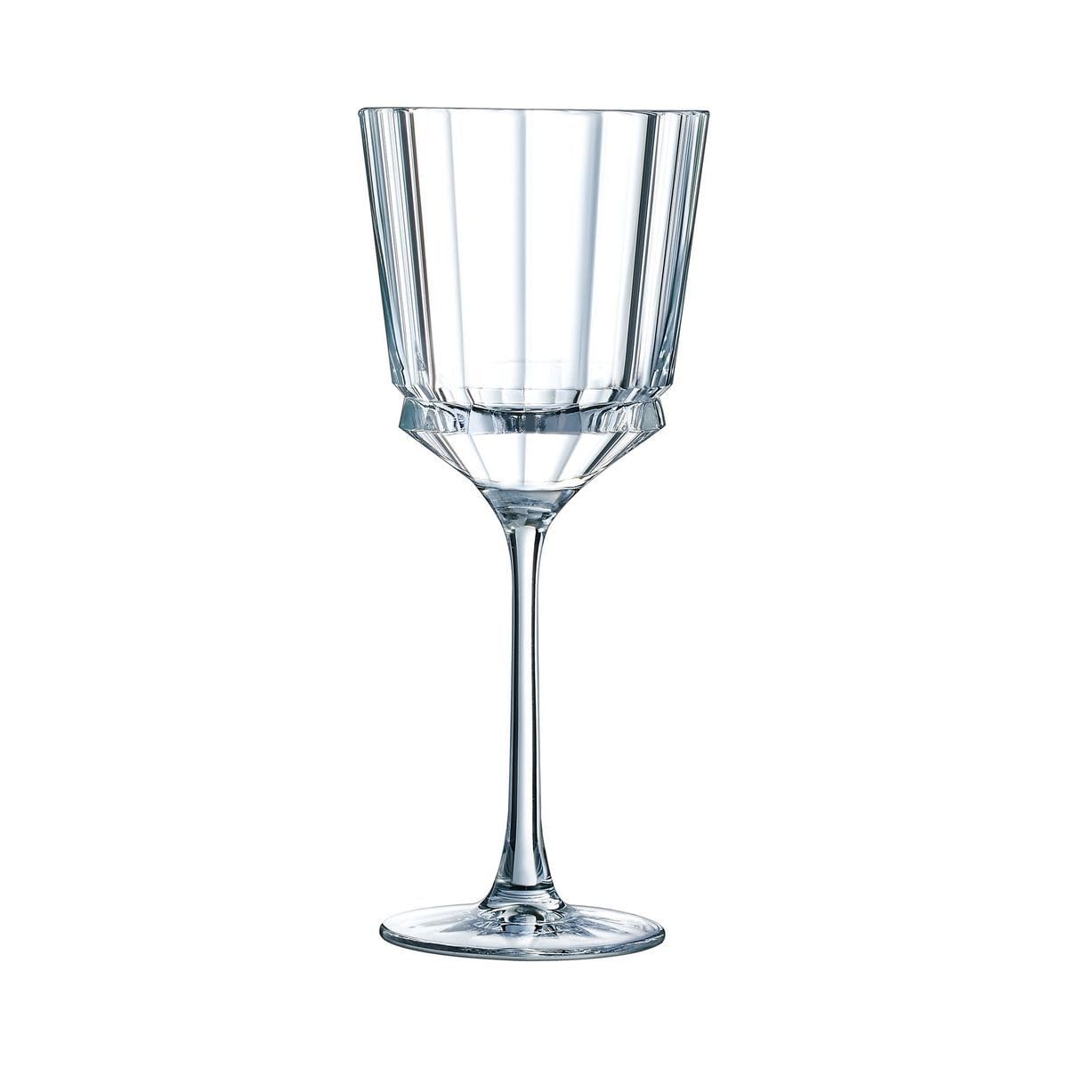 Cristal d'Arques - Kollektion Macassar - Weinglas 25cl, glänzend und sehr widerstandsfähig, 6 Stück - verstärkte Verpackung, für den Online-Verkauf geeignet. | Brillantes Kwarx-Glas, Weinkelche mit Stiel für die Verkostung, spülmaschinenfest, dauerhafter