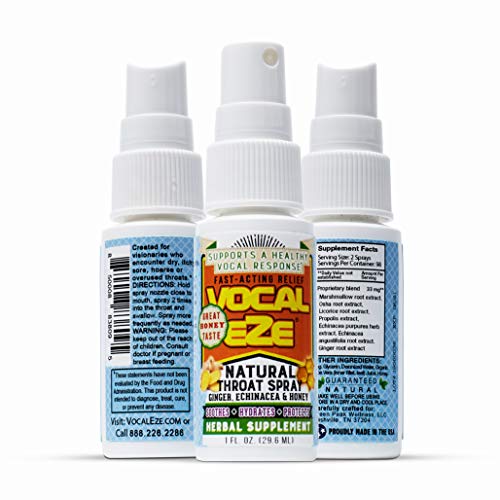 Vocal Eze, Natural Herbal Throat Spray (1) Bottle | Celebrity Endorsed | Relieve