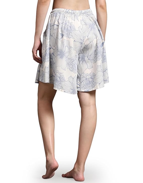 Image of B STORIES Women's Viscose Printed Lounge Culotte Shorts (Pack of 2)